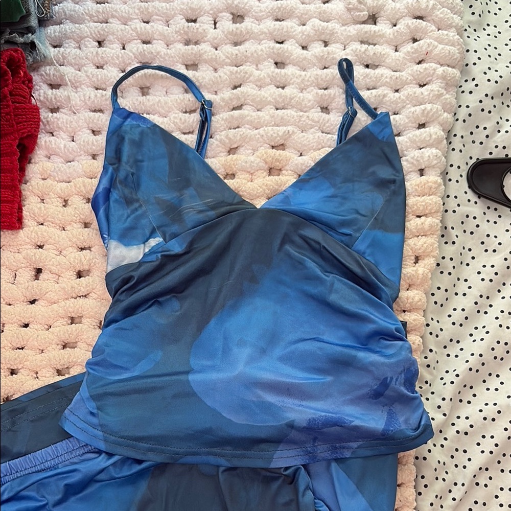 Blue Spaghetti Strap Dress